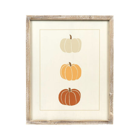 16" x 20" Reversible Bats & Pumpkins Framed Wood Wall Art (BAT/PUMPKIN) - Multicolor