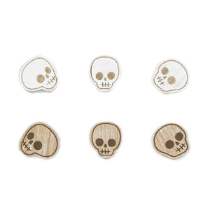 Multicolor Wooden Skull Decor Set