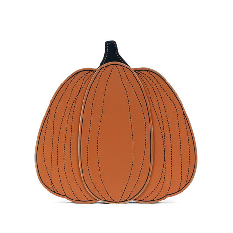9" x 10" Chunky Wood Pumpkin Shape (JACKOLANTERN) - Orange/Black