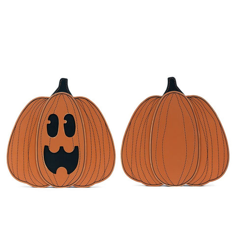 9" x 10" Chunky Wood Pumpkin Shape (JACKOLANTERN) - Orange/Black