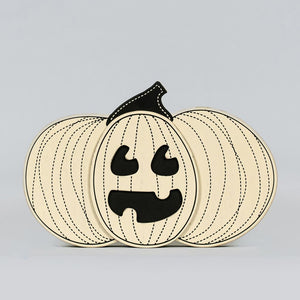 Halloween Jack-o-Lantern Chunky Wood Decor