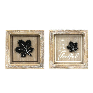 5x5 Reversible Wood Sign - Flower/Thankful Design