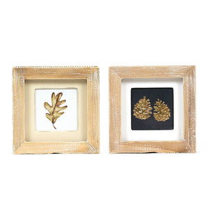 5x5 Reversible Wood Sign - Pinecones & Leaves
