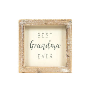 Grandma Wood Frame Sign | White Grey 5x5