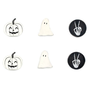 Halloween Wood Shapes Set of 6 - Black & White