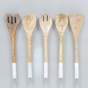 Mango Wood Serving Spoons Set of 5 - Sundara Collection