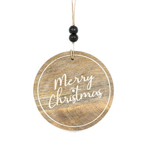 Mango Wood Merry Christmas Ornament