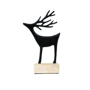 Sundara Collection Aluminium & Mango Wood Reindeer Cutout