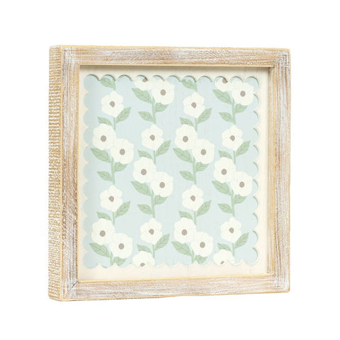 10" x 10" Flower Reversible Wood Wall Art - Multicolor