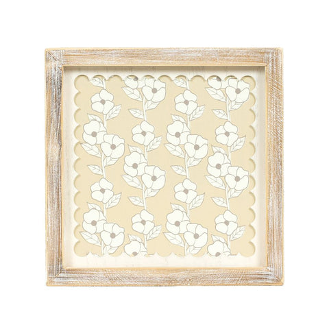 10" x 10" Flower Reversible Wood Wall Art - Multicolor