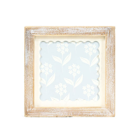 7" x 7" Floral Reversible Wood Wall Art - Multicolor