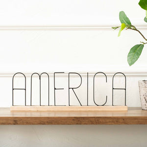 America Wood Table Sitter - Black & Natural