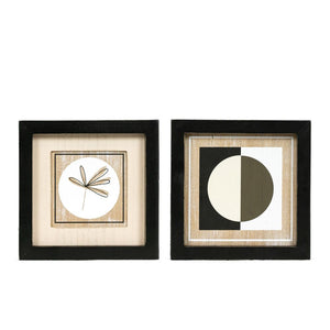 8" x 8" Reversible Stem & Circle Wood Wall Art - Multicolor