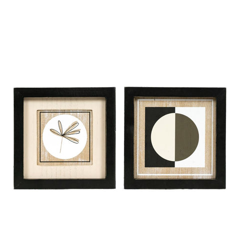 8" x 8" Reversible Stem & Circle Wood Wall Art - Multicolor