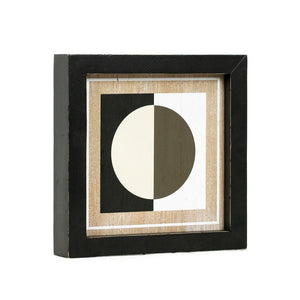 8" x 8" Reversible Stem & Circle Wood Wall Art - Multicolor