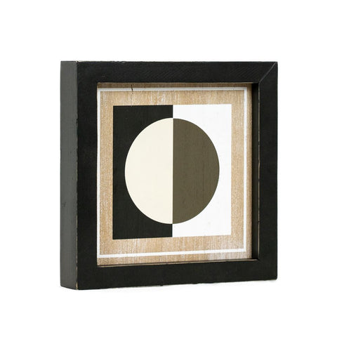 8" x 8" Reversible Stem & Circle Wood Wall Art - Multicolor