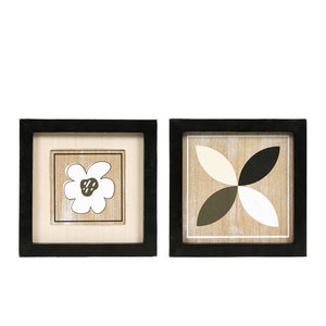 8x8 Reversible Wood Frame Sign - Flower & Propeller Design