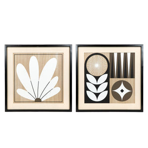 24x24 Reversible Wood Frame Sign - Multicolor Pattern & Floral