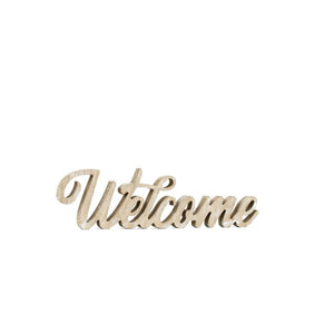13" Natural Wood Welcome Sign