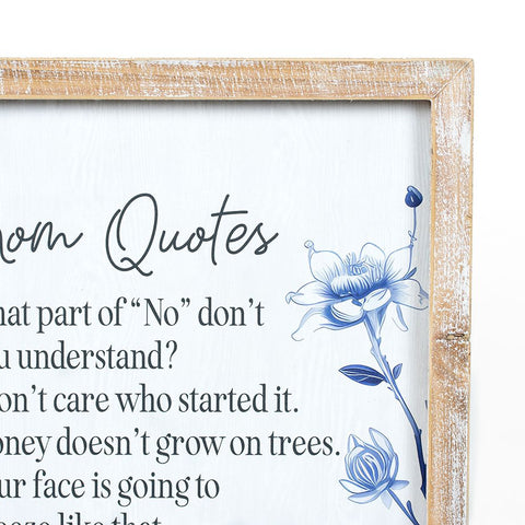 14" x 19" Reversible Mom Quotes/Forever Wood Frame Sign - Multicolor |
