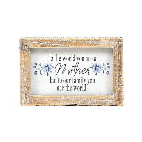 6" x 4" Reversible Mother/Blessing Wood Frame Sign - Multicolor