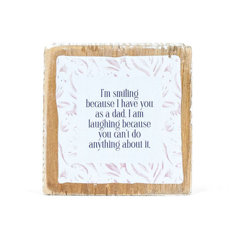 3" x 3" Reversible Dad Wood Frame Block Sign - Multicolor