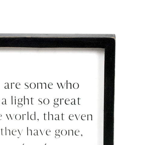 9" x 9" "Light Remains" Memorial Wood Frame Sign - White/Black