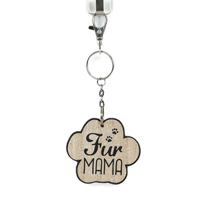 Fur Mama Reversible Key Chain 3x2x.25