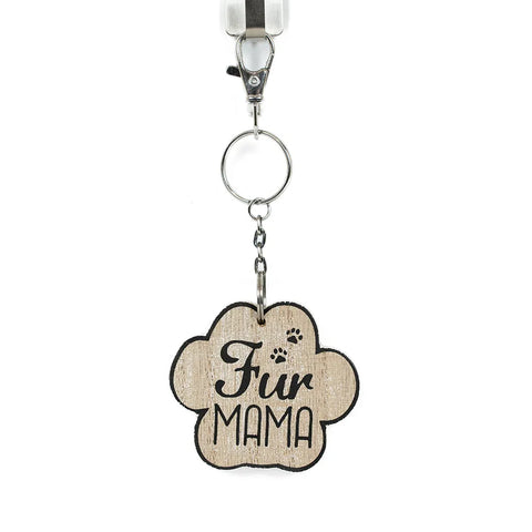 Fur Mama Reversible Key Chain 3x2x.25