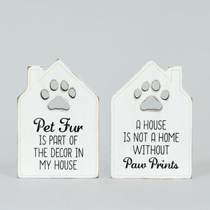 Pet Fur Wooden Decor Sign - Two-Sided Multicolor