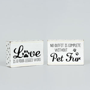 Love/Fur Reversible Wood Frame Sign