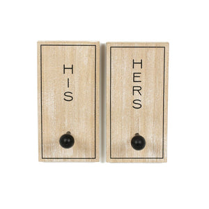 Dwella Decor His & Hers Wood Hookboard Set