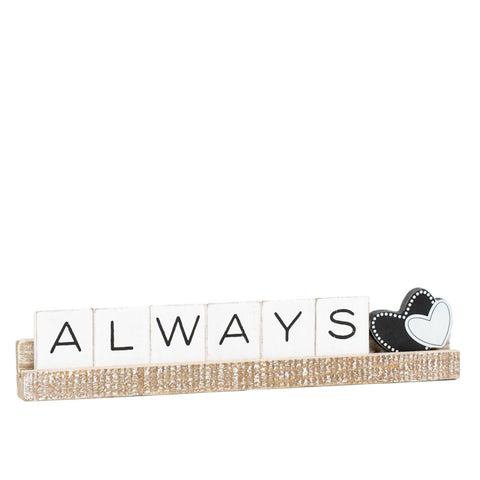 12" x 2" "ALWAYS" Wood Ledge Kit - White/Black