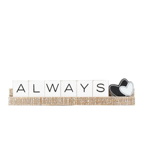 12" x 2" "ALWAYS" Wood Ledge Kit - White/Black