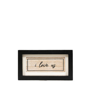 Reversible Wood Frame Sign - Key & Love Design