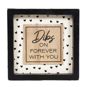 7x7 Reversible Wood Sign - Dibs/Hello
