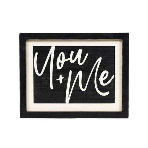 13" x 10" Reversible Love Is The Key Wood Frame Sign (KEY/YOU) - White/Black