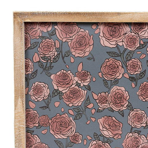 16" x 13" Reversible Landscape & Roses Wood Wall Art - Multicolor