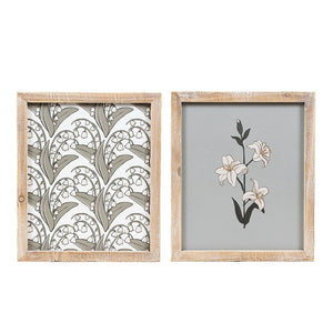 Reversible Lily Wood Frame Sign - Multi-Color