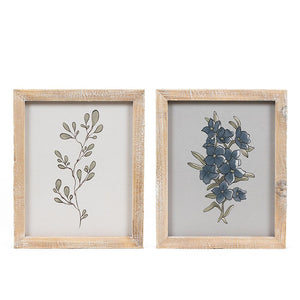 9" x 11" Reversible Botanical Wood Wall Art - Multicolor