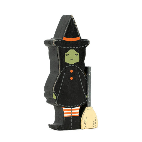 3" x 7" Chunky Wood Witch Shape (WITCH) - Multicolor