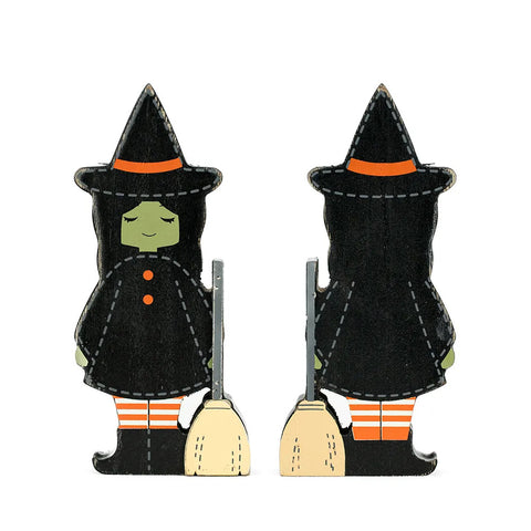 3" x 7" Chunky Wood Witch Shape (WITCH) - Multicolor