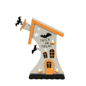 Wooden Halloween House Decor - Pumpkins & Sweets Cutout