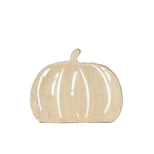 White Wooden Chunky Pumpkin