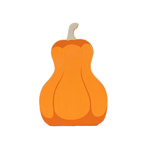 4" x 6" Chunky Wood Pumpkin Shape (PUMPKIN) - Multicolor