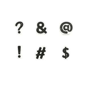 2" x 2" Letterboard Wood Punctuation & Symbols Set (Set of 6) - White/Black