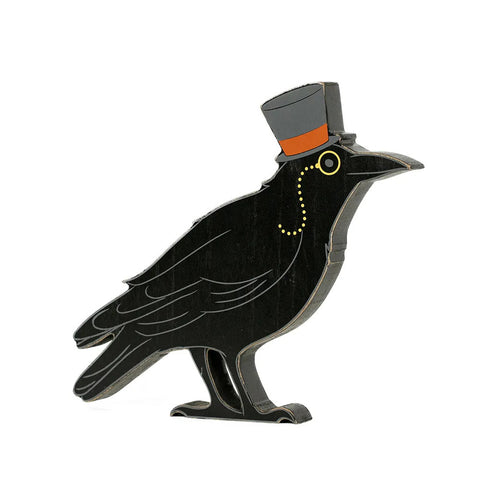 10" x 9" Reversible Chunky Wood Shape (RAVEN) - Black/Multicolor