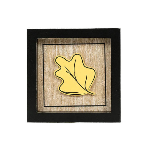 5" x 5" Reversible Framed Wood Sign (LEAF/AUTUMN IS CALLING) - Multicolor