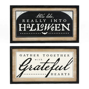 Sweet & Spooky Double-Sided Wooden Sign