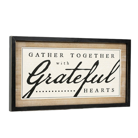 25" x 14" Reversible Framed Wood Sign (REALLY/GATHER) - Multicolor